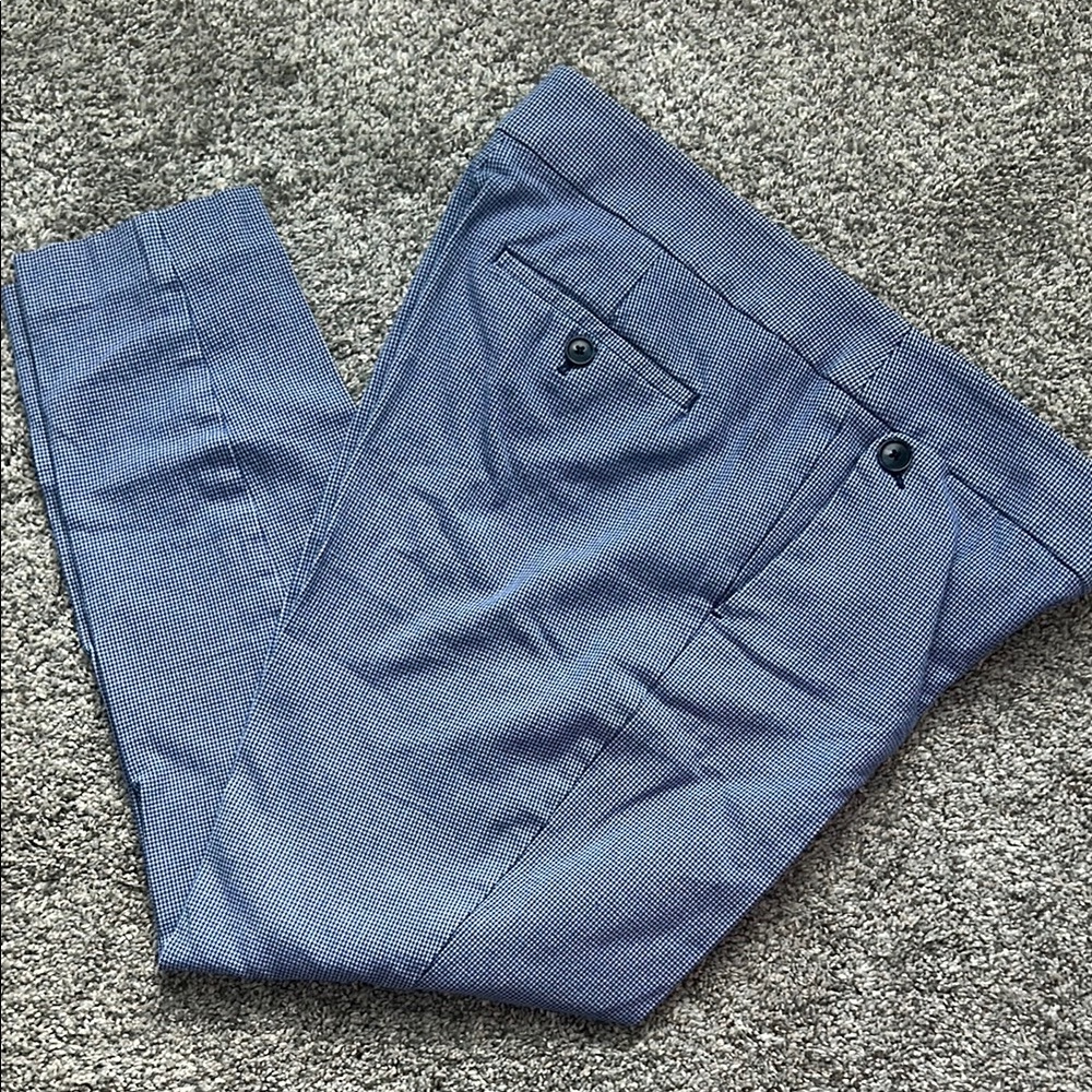 LOFT Blue & White Checkered Pants